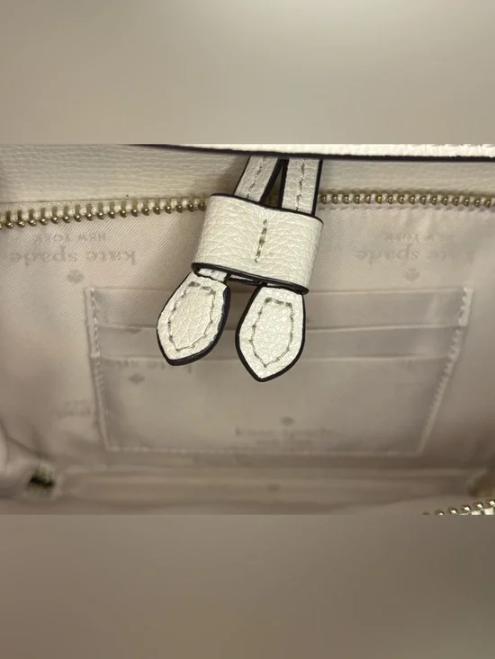 kate spade Cream Pebbled Leather Backpack with Front Pocket - Picture 14 of 16